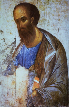 An icon of St. Paul the Apostle by Rublev.